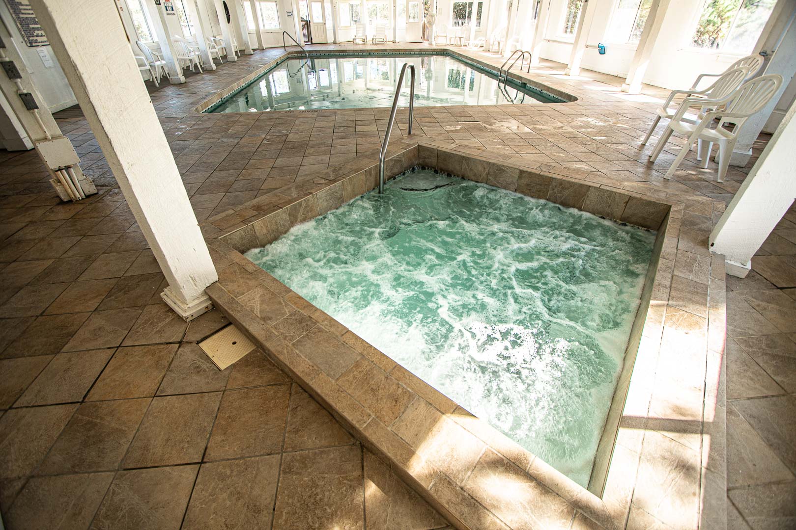 An indoor jacuzzi at VRI's Barrier Island Station in North Carolina.
